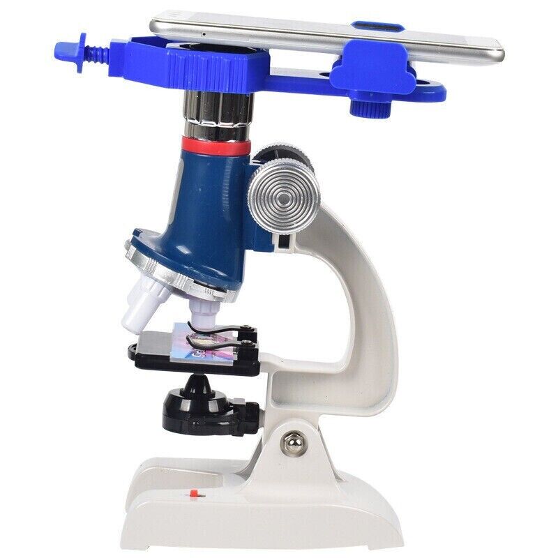 Kids Toys Beginner Alloy Microscope 1200X Microscope Science Kit Learning Gift