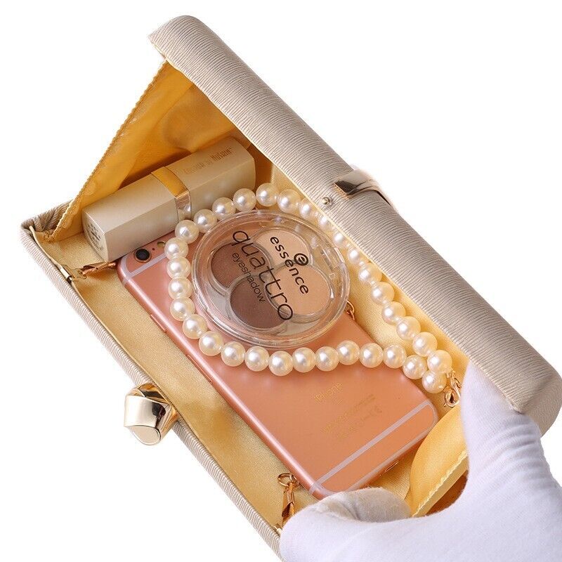 Elegant Ladies Woman Hard Square Shell Wedding Clutch Evening Bag Party Bag