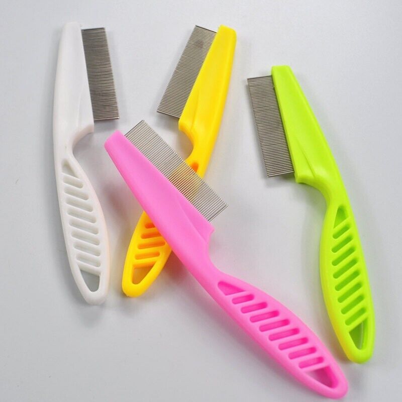 Pet Dog Encrypted Clean Flea Lice Removal Comb Hair Shedding Comb Steel Pin Comb