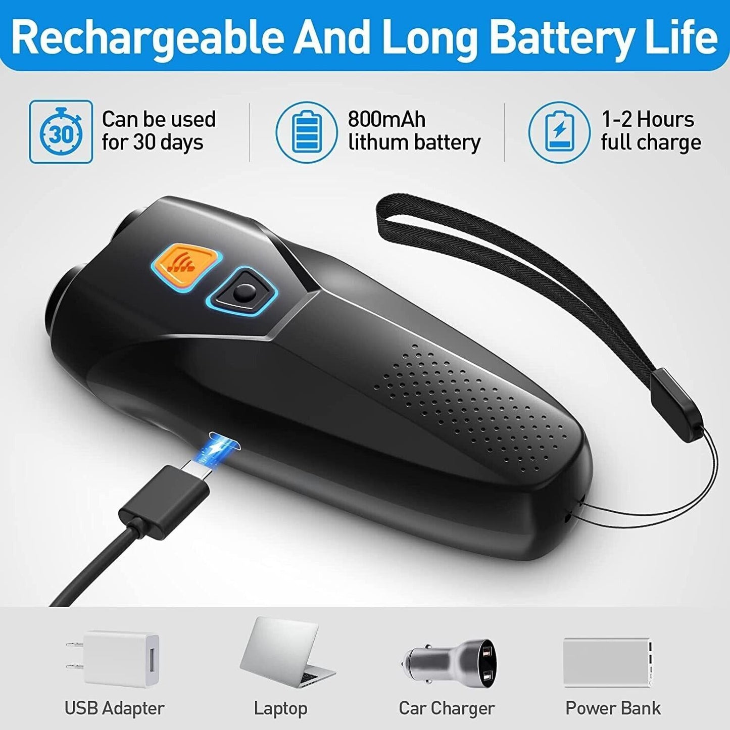 Dual Probe Ultrasonic Dog Repeller Anti-barking Device High Power Expeller