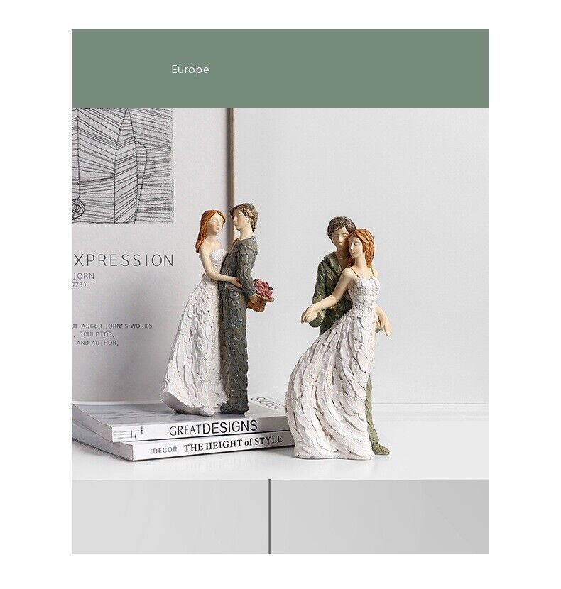 Wedding Figurine Resin Decoration Young Lover Couple Birthday Table Gift Idea