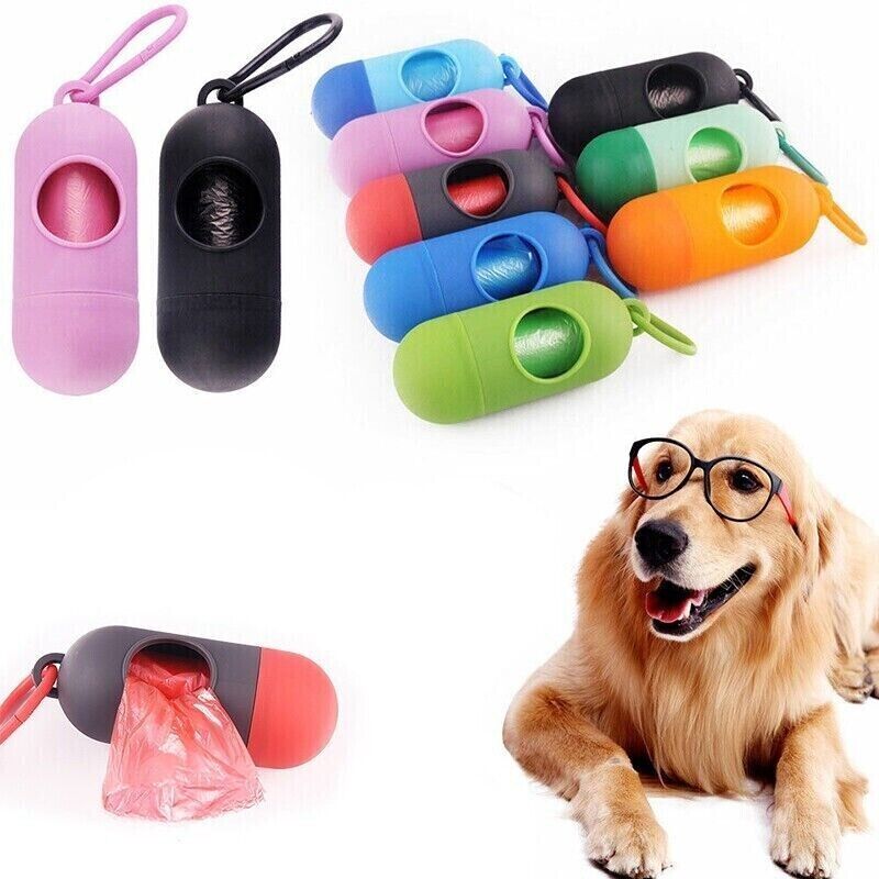 Pet Poop Bag Dispenser Waste Disposable Clean Poo Holder Pick-Up Puppy Garbage
