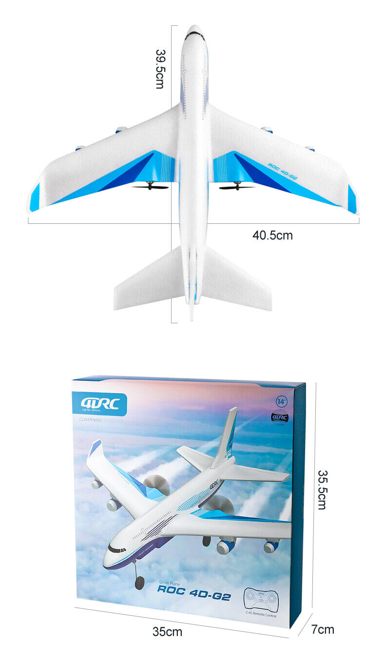 G2 Waterproof 2CH 2.4GHz Aircraft Model Toy RC Plane Remote Control Airplane
