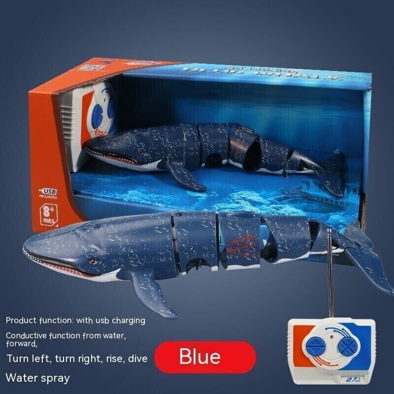 Mini 2.4G Remote Control Spray Water Shark Blue Whale Diving Children's toys