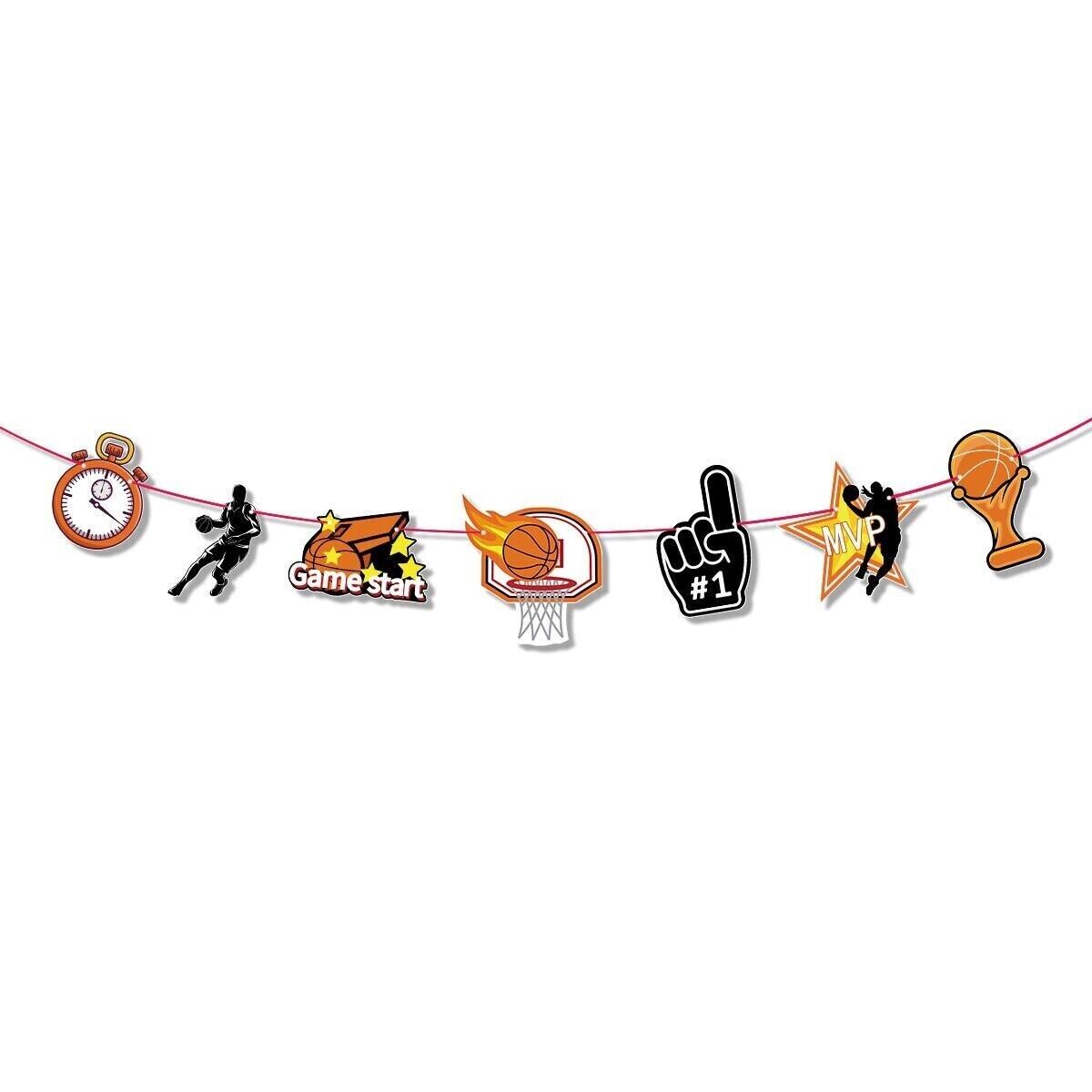 Basketball Theme NBA Jersey Birthday Pull Flag Cake Insert Card Party Decoration
