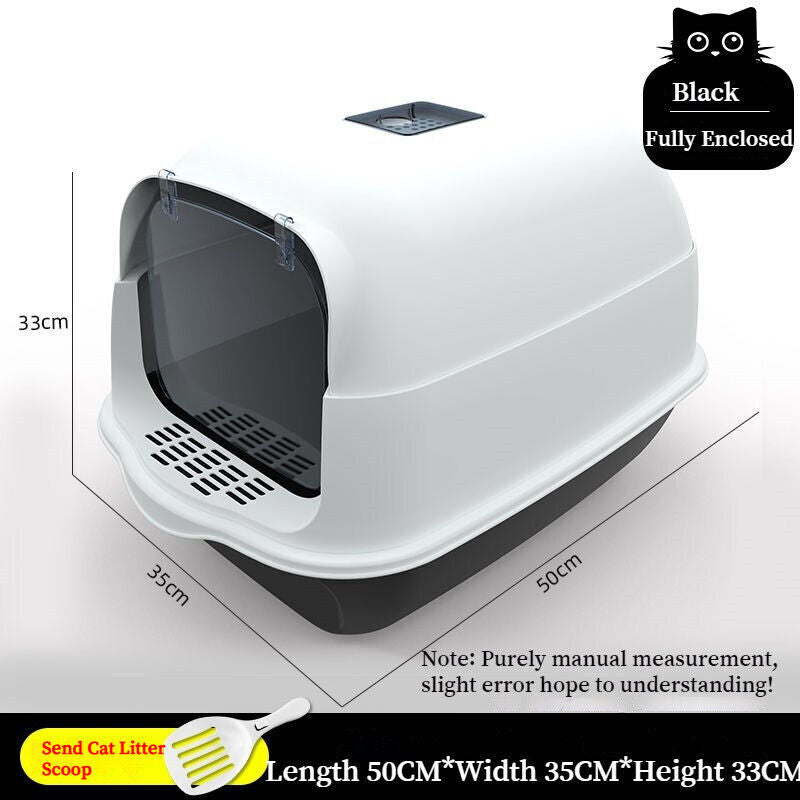 Fully Enclosed Semi Closed Spatter-proof Large Space Cat Litter Box Pet Toilet