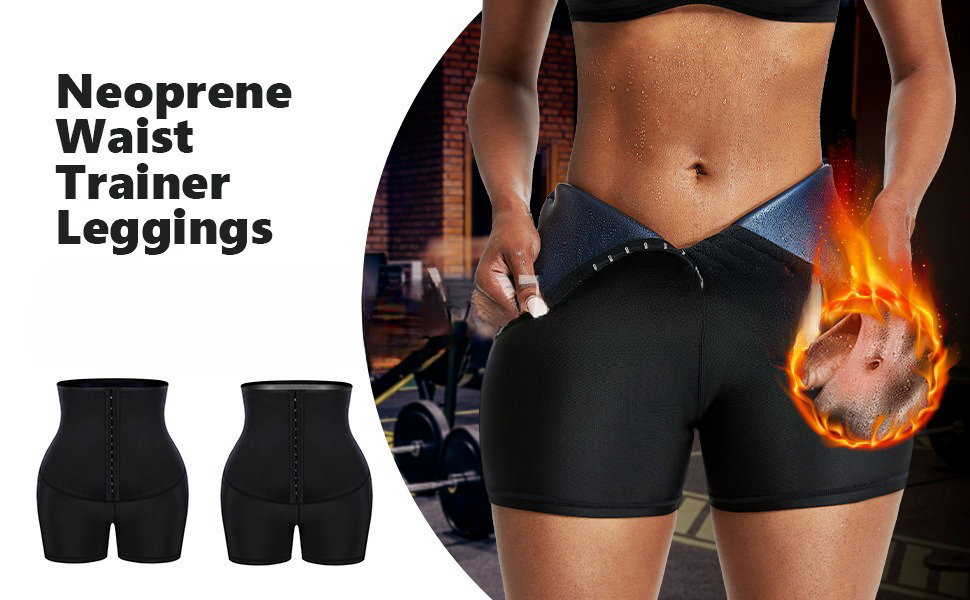 Women Waist Trainer Sauna Sweat Pants Hot Body Shaper Leggings Tummy Slimming