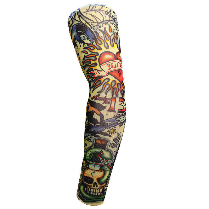 Sunscreen Tatto Arm Stretch Sleeves UV Sun Protect Covers Outdoor Sports Cooling