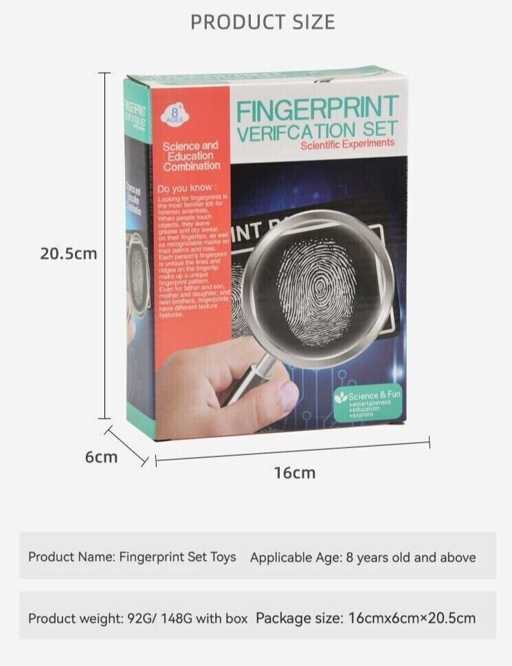 Fingerprint Identification DIY Science Experiment Children's Students STEM Toys