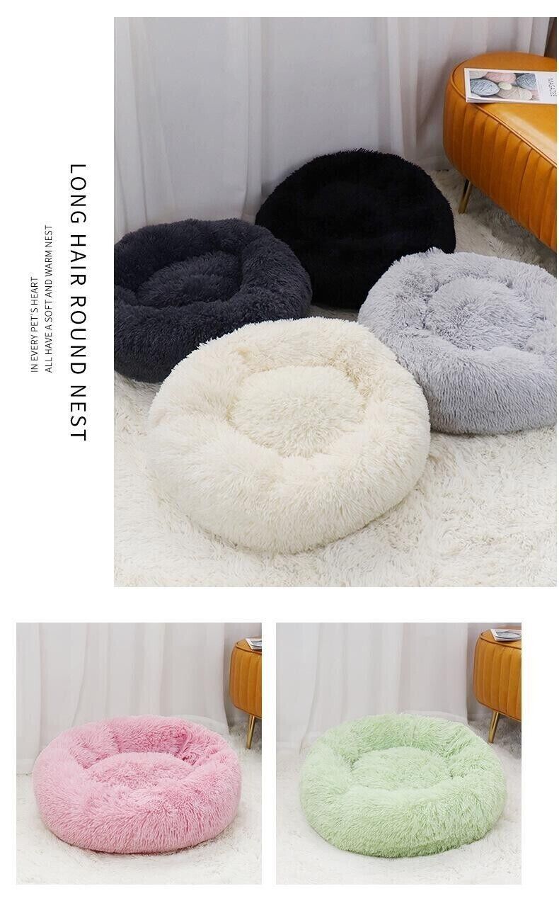 Winter Warm Plush Cat Dog Nest Deep Sleep Round Bed Soft Sofa Couch Cushion