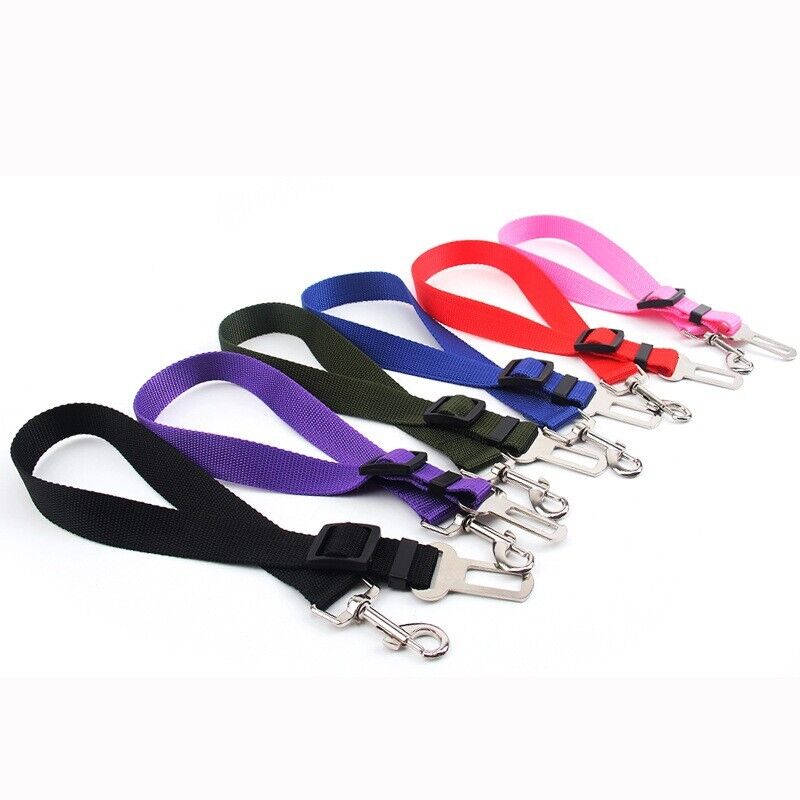 Pet Adjustable Dog Safety Seat Belt Harness Nylon Car Vehicle Clip Travel Leash