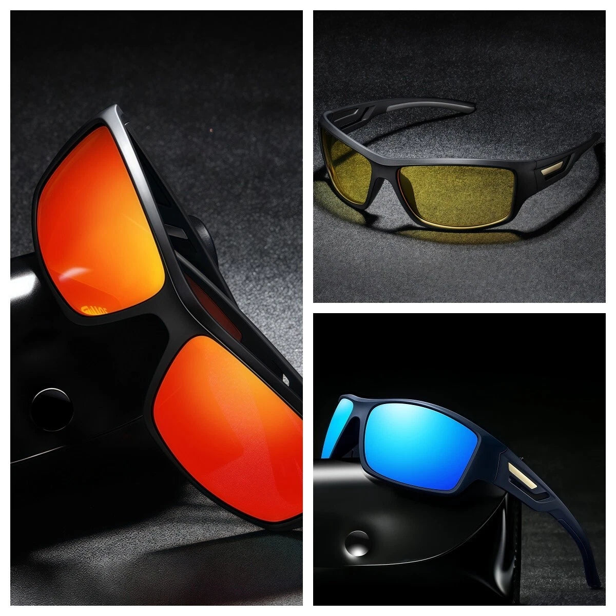 Men Polarized Sports Sunglasses Lightweight Wrap Around Shades Driving Cycling # 201909