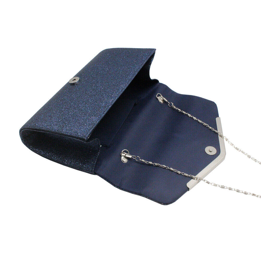 Shining Flip Magnetic Ladies Evening Clutch Bag Wedding Bridal Chain Handbag
