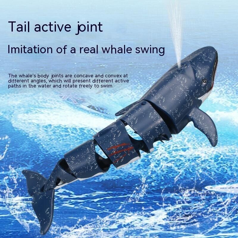 Mini 2.4G Remote Control Spray Water Shark Blue Whale Diving Children's toys