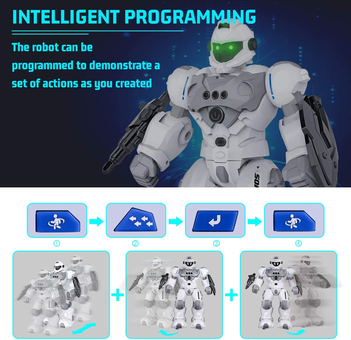 Kids Toy Gift Subotech 2.4GHz Remote Control Guardian Intelligent Gesture Robot