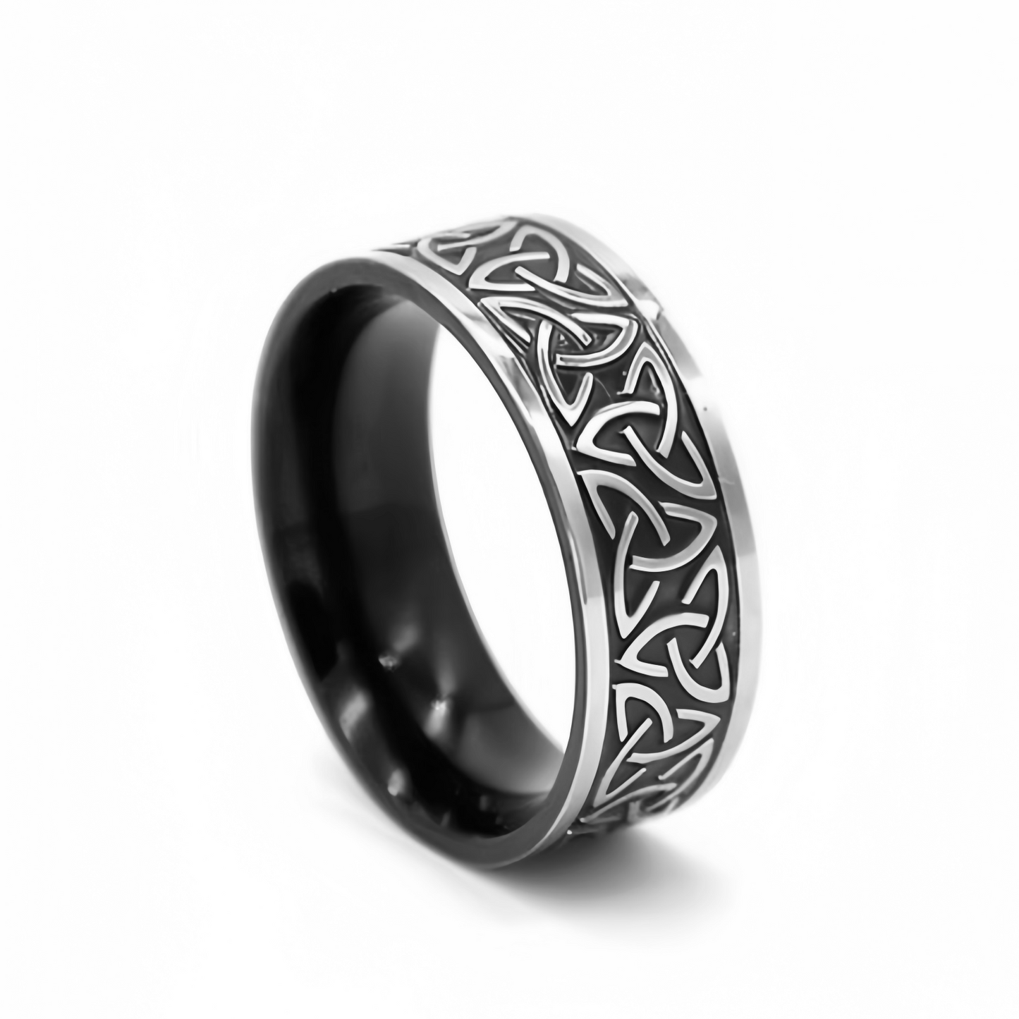 Men Viking-Inspired Celtic Trinity Knot Ring Band Symbol of Protection & Loyalty R292