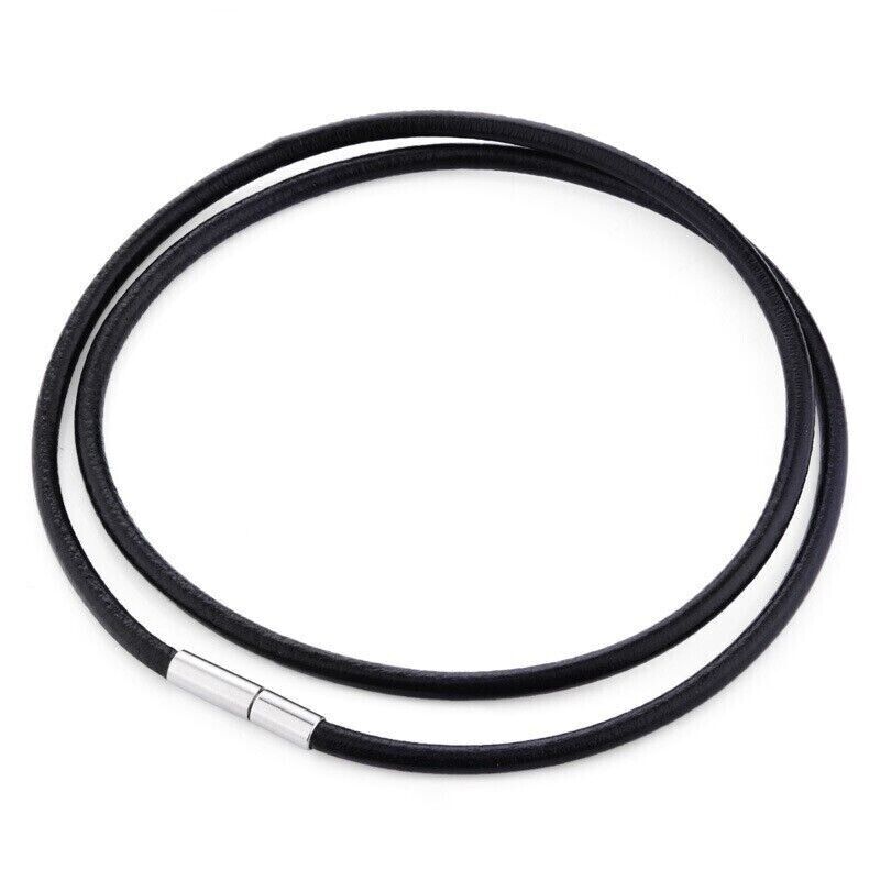 Unisex Fashionable Cowhide Rope Versatile Stainless Steel Buckle Necklace