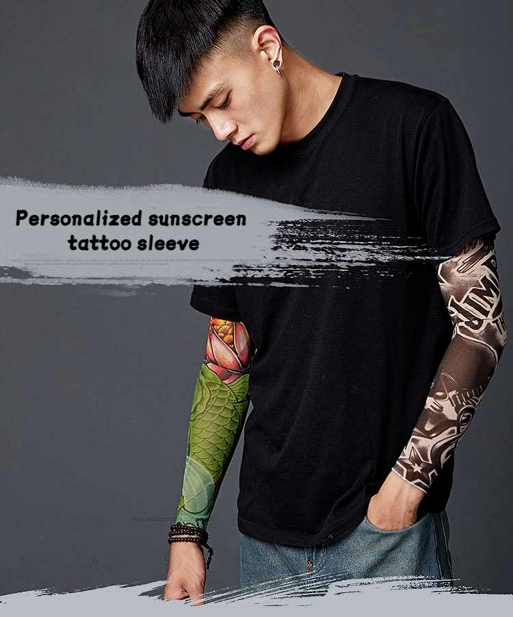 Sunscreen Tatto Arm Stretch Sleeves UV Sun Protect Covers Outdoor Sports Cooling
