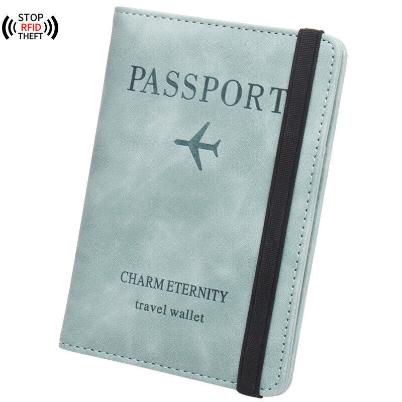 Anti-Magnetic Passport Wallet Holder RFID Blocking Slim ID Card Case Cover PU