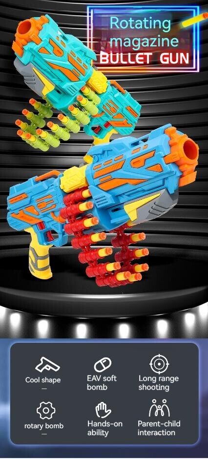Manual dual mode Soft EVA Bomb bullet gun Continuous Single Shooting Fire Toy