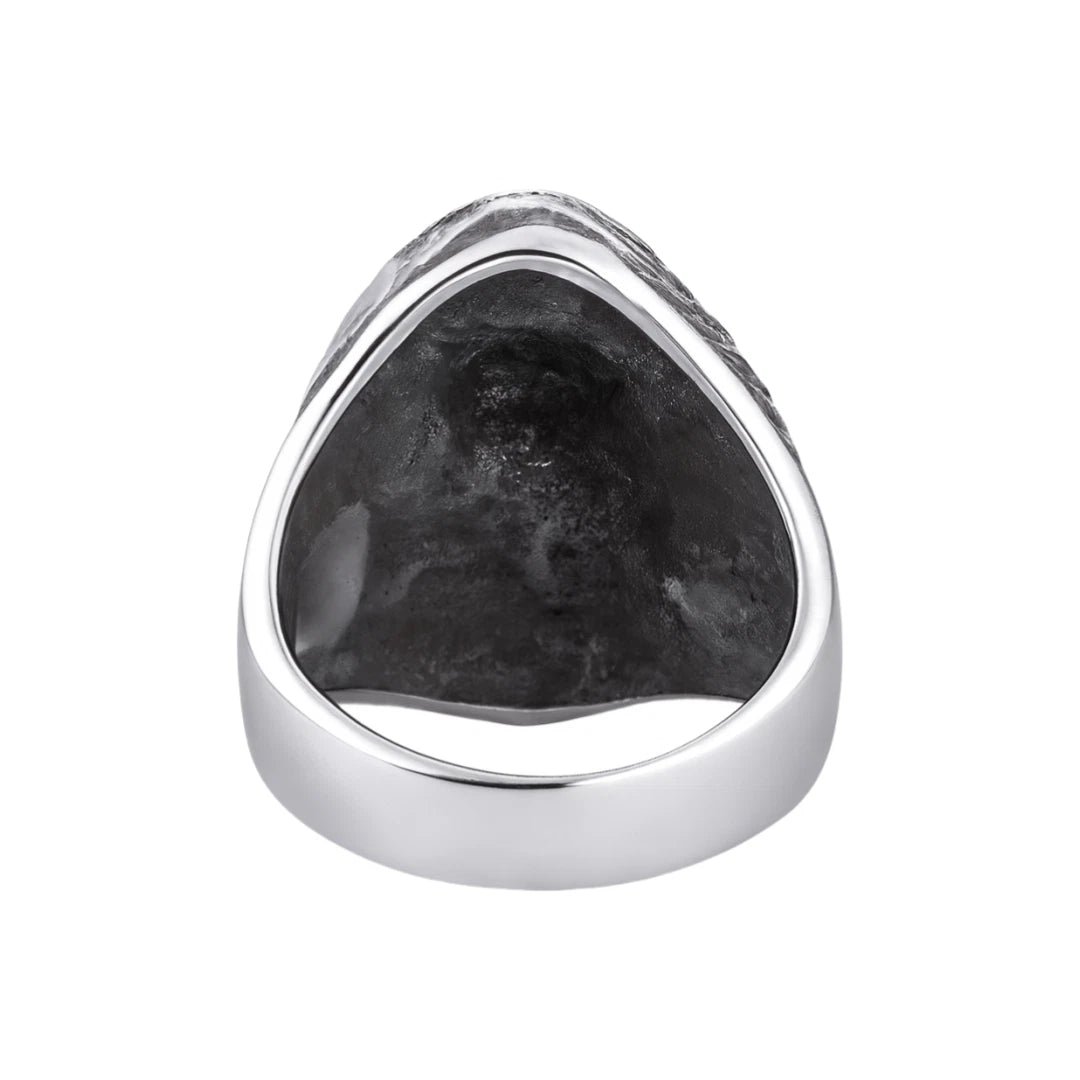 Men Grim Reaper Skull Ring Gothic Hooded Skeleton Design Biker Silver Tone Band # R87
