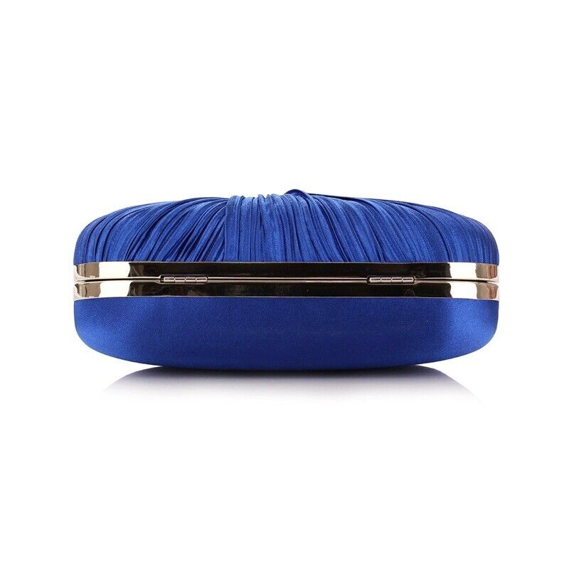 Women Satin Wedding Bridal Party Bag Prom Cocktail Pleated Weave Evening Clutch
