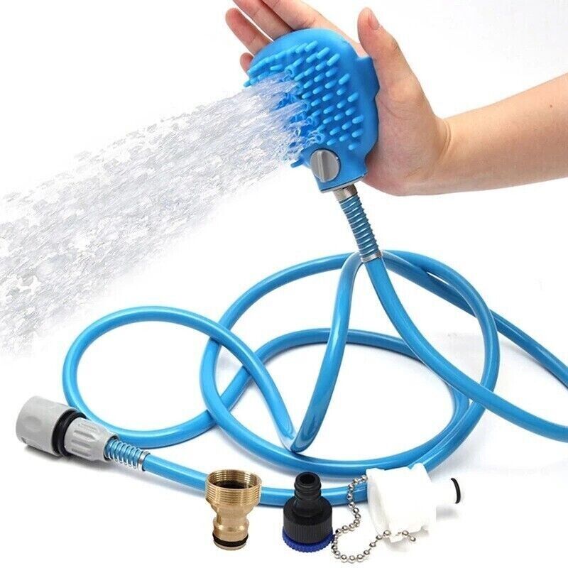 Adjustable Pet Bathing Tool Silicone Bath Brush Spraying Water Massage Hair