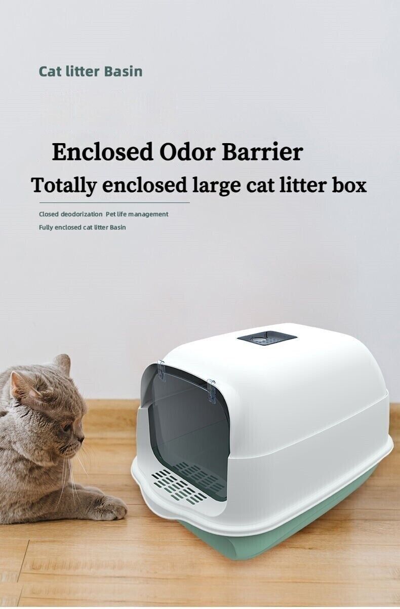 Fully Enclosed Semi Closed Spatter-proof Large Space Cat Litter Box Pet Toilet