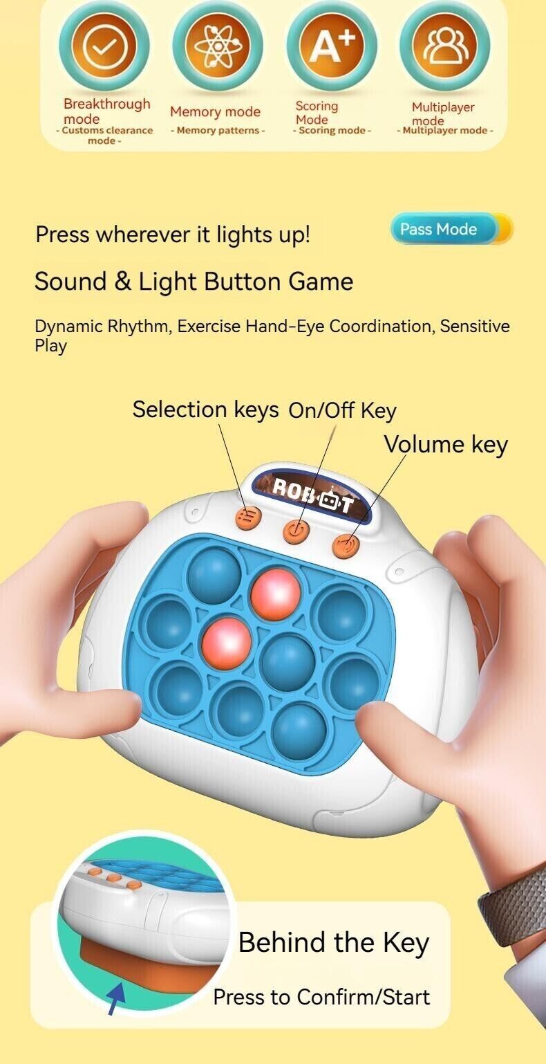 Children Decompression Finger Speed Push Educational Toys Gift Sound Light Game