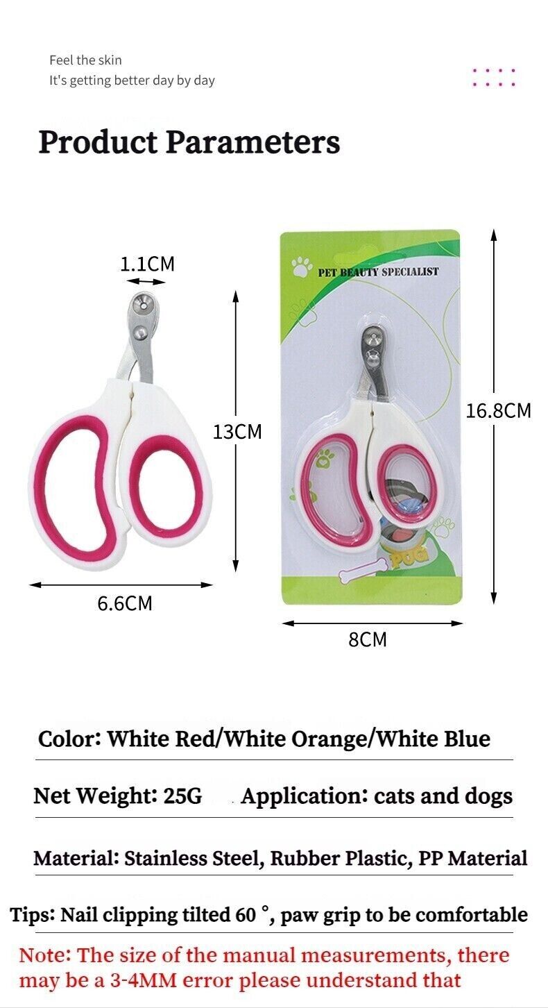 Pet Nail Clipper Trimmer Claw Grooming Cat Dog Clippers Toe Scissors Steel Tool