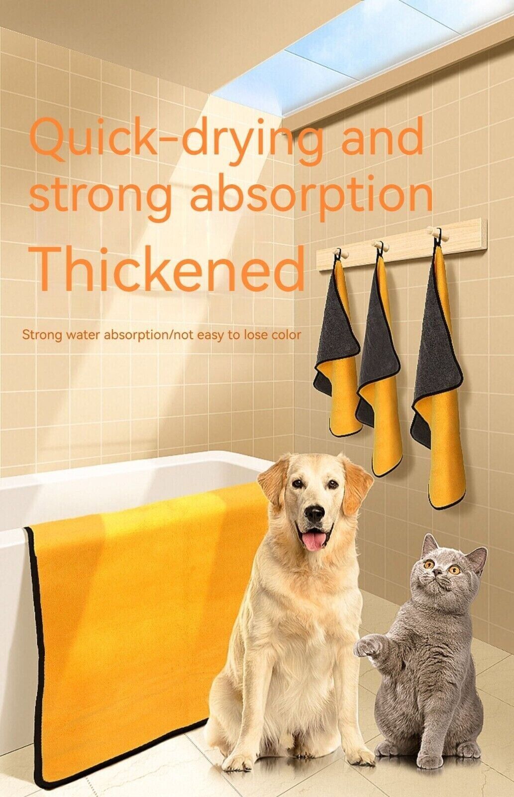 Coral Fleece Pet Towel Dog Cat Quick Dry Bath Soft Absorbent Pet Bathing Towel