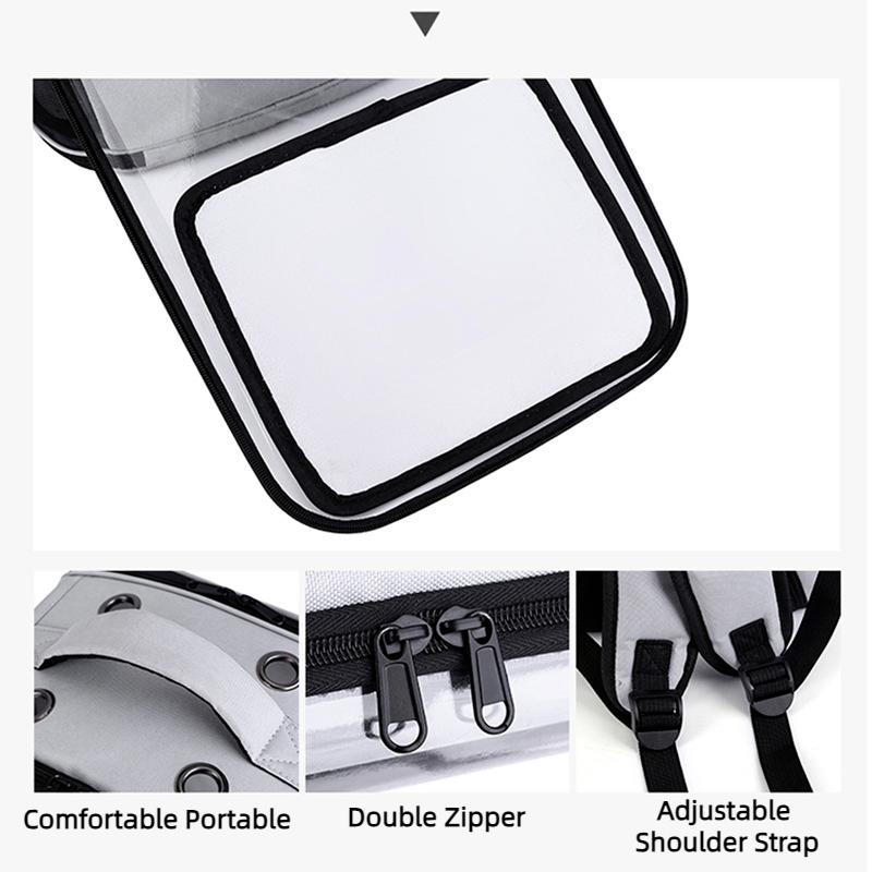 Pet Outdoor Breathable Foldable Clear Large Space Backpack Handheld Shoulder Bag