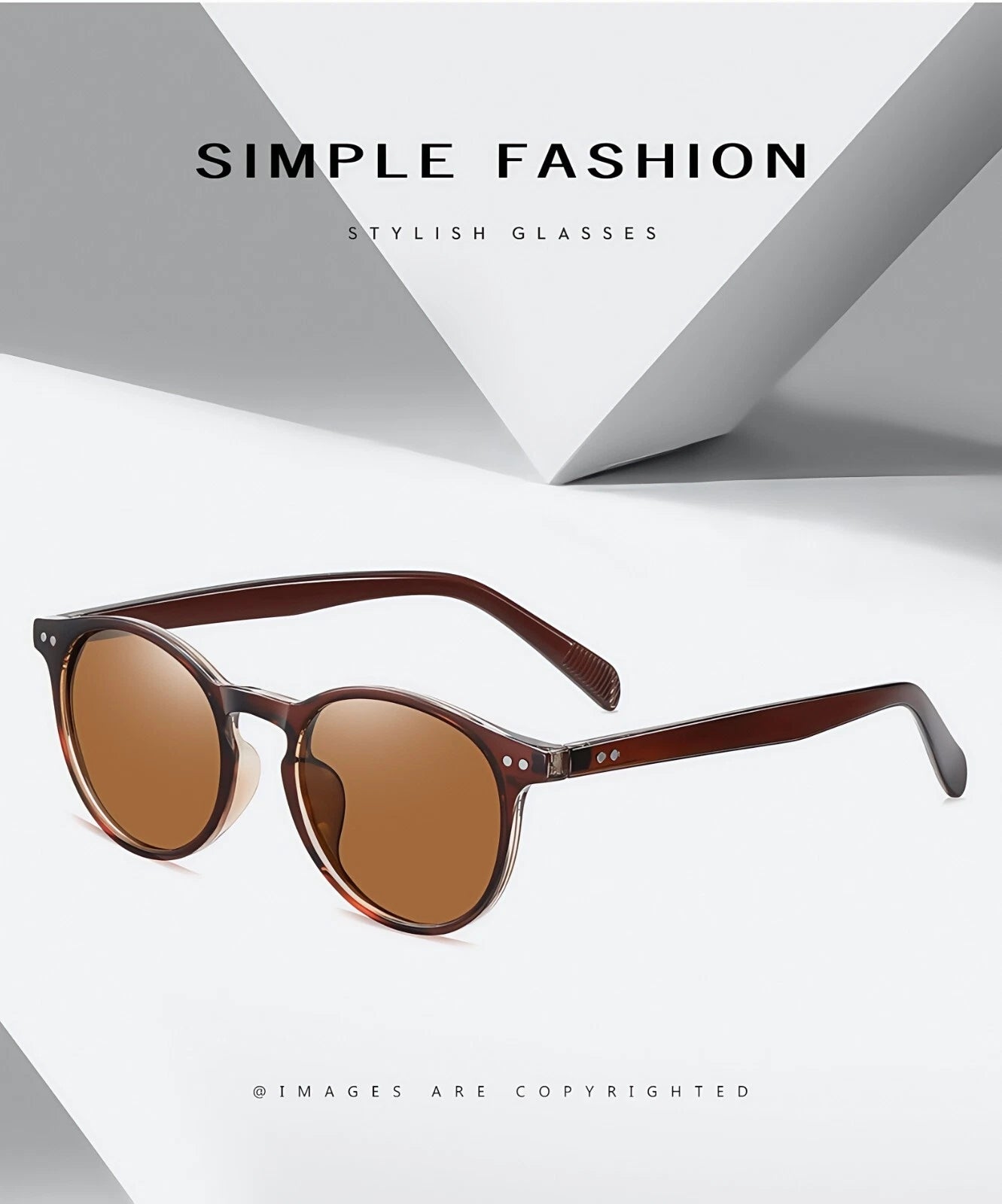 Women Lightweight Polarized Beach Round Driving Sunglasses UV400 Anti-Glare Lens # 3331