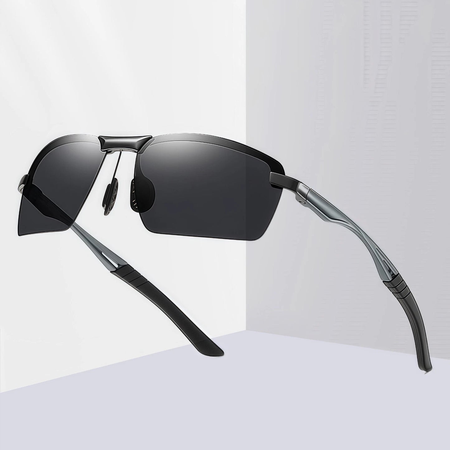 Men Sport Driving Fishing Cycling Polarized Anti Glare UV400 Rimless Sunglasses #3391