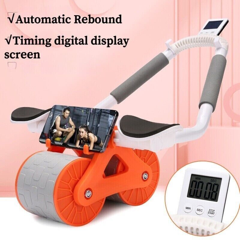 Automatic Rebound Wheel Roller Abdominal Ab Fitness Training Anti Slip Equipment