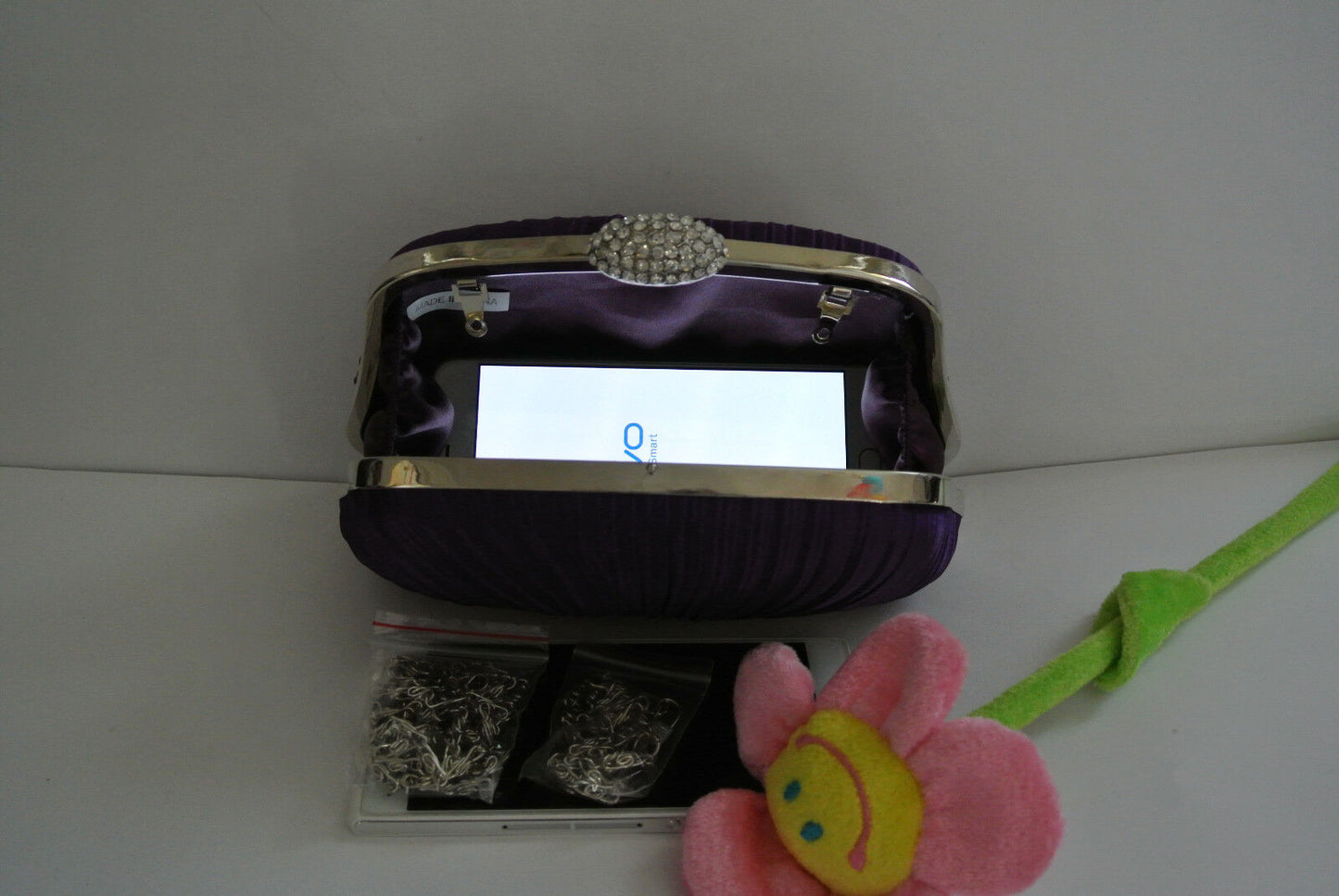 NEW Shining Satin Ladies Evening Clutch Bag Wedding Bridal Chain Handbag Wallet