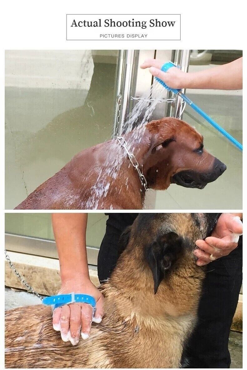 Adjustable Pet Bathing Tool Silicone Bath Brush Spraying Water Massage Hair