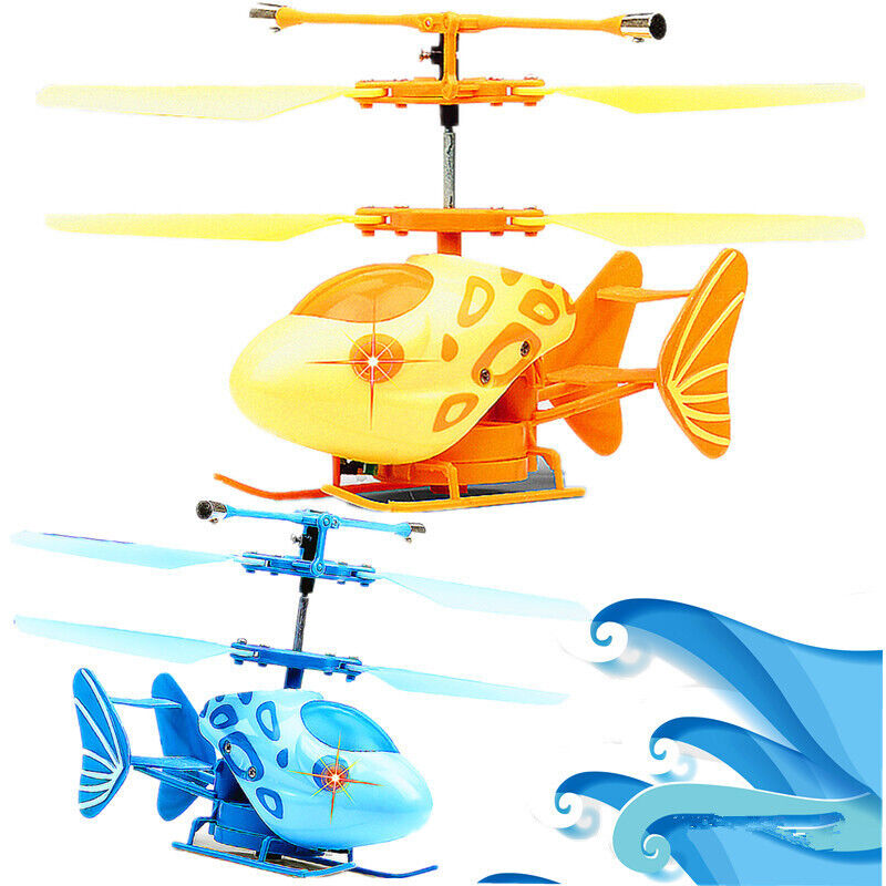 Mini RC Helicopter 2CH Fish Shape Remote Control 2 Channel Aircraft Kid Toy Gift