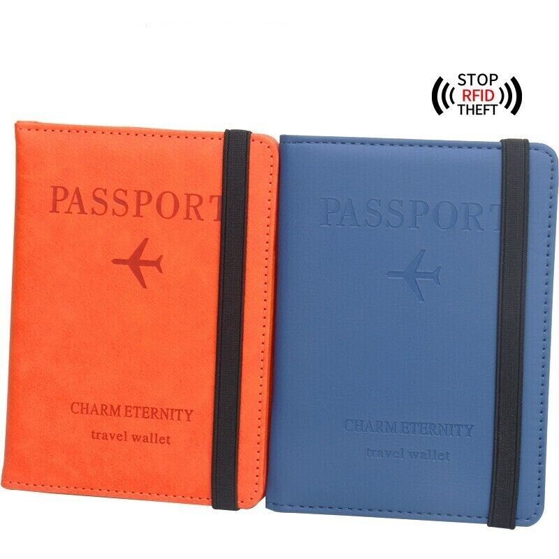 Anti-Magnetic Passport Wallet Holder RFID Blocking Slim ID Card Case Cover PU