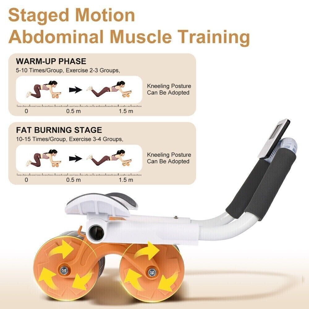 Automatic Rebound Wheel Roller Abdominal Ab Fitness Training Anti Slip Equipment