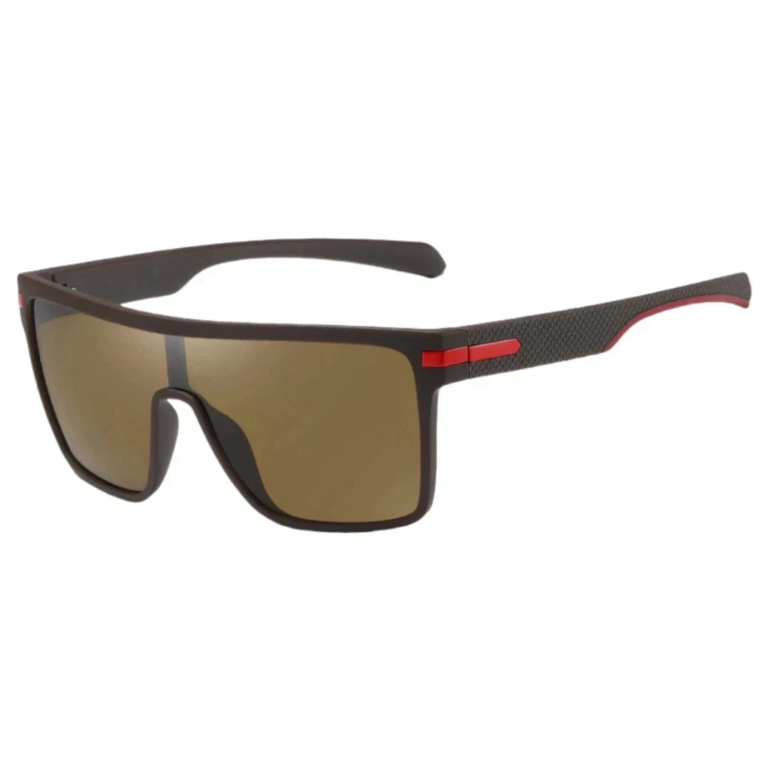 Men Square Flat Top Oversized Outdoor Sport Cycling UV400 Polarized Sunglasses # P0110
