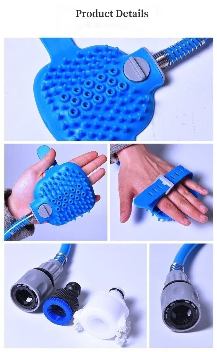 Adjustable Pet Bathing Tool Silicone Bath Brush Spraying Water Massage Hair