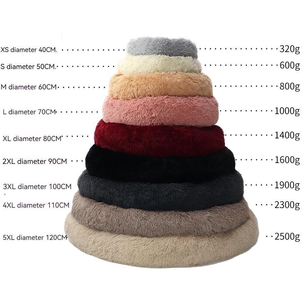 Winter Warm Plush Cat Dog Nest Deep Sleep Round Bed Soft Sofa Couch Cushion