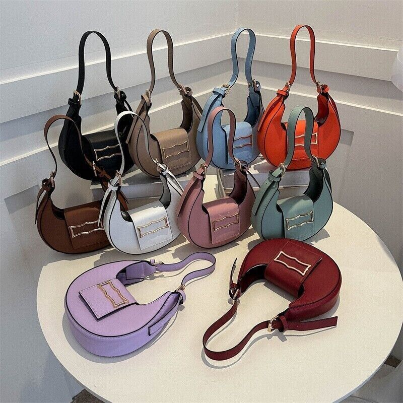 10 Colors Fashion Women Moon Shape Underarm Trend Shoulder Strap Dumpling Bag