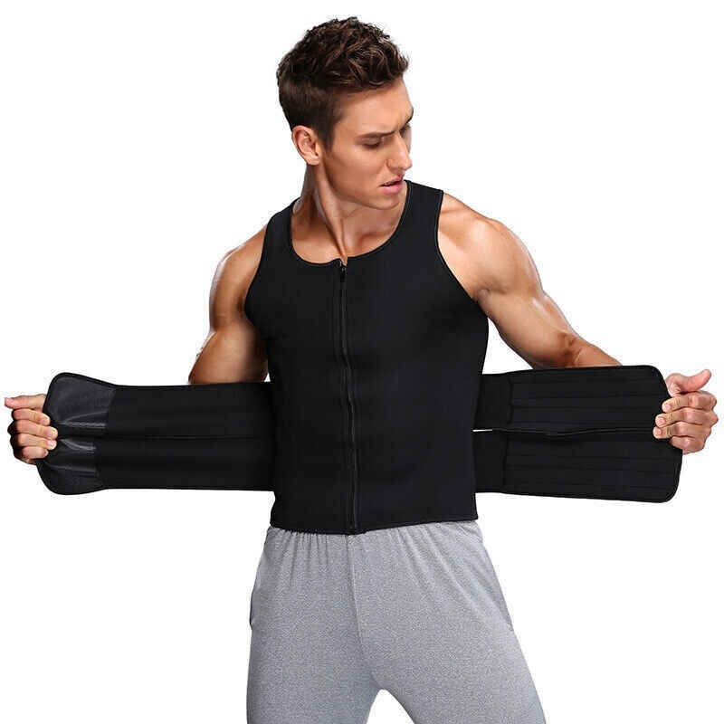 Men Slimming Compression Body Shaper Waist Trainer Sauna Sweat Tank Tops Vest