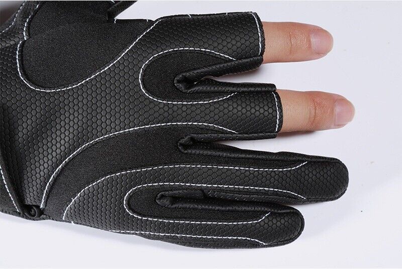 Anti-Slip 3 Finger Cut Fingerless M L XL Hunting Hiking Shooting Fishing Gloves