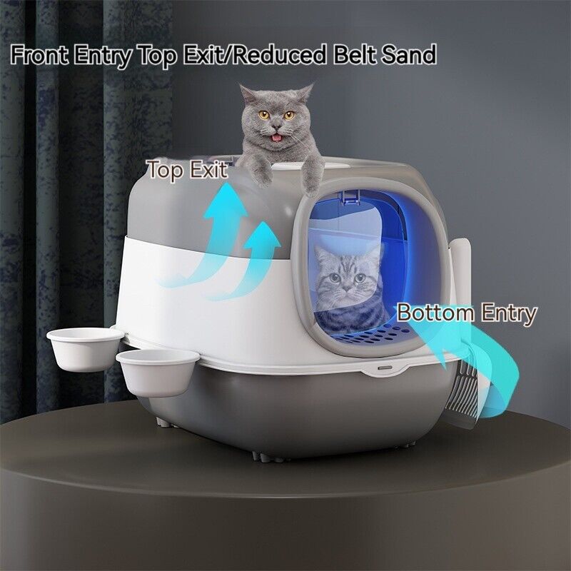 UVC Sterilization Fully Enclosed Cat Litter Box Pet Toilet Odour Control Basin