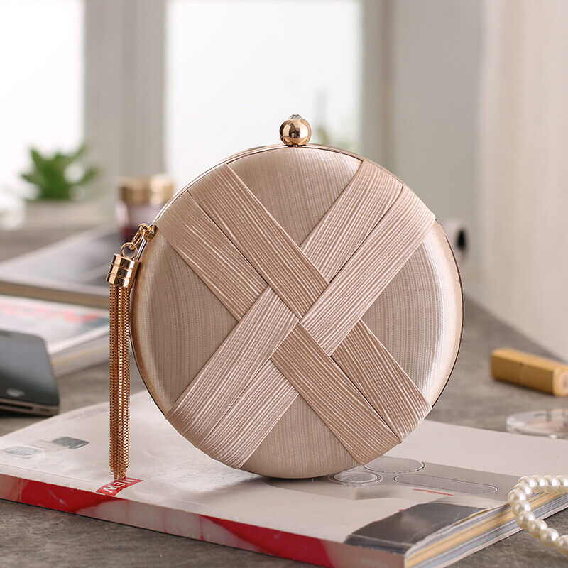 New Fashion Ladies Knit Wedding Bridal Evening Party Clutch Chain Handbag Bag