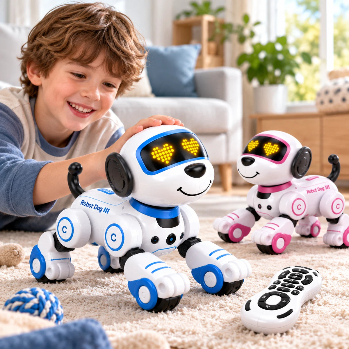 Remote Control Robot Dog Toy Dancing Stunt Touch Follow Light Sound Rechargeable