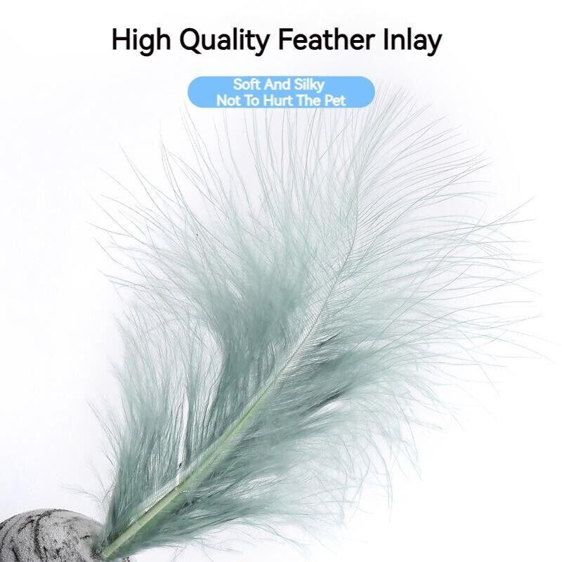 Pet Starry With Feather Toy Ball Toss Cat Interactive Play Relieve Boredom